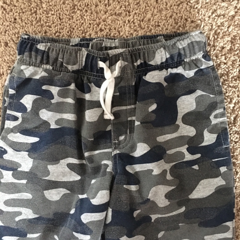 Gray and navy camo sweatpants